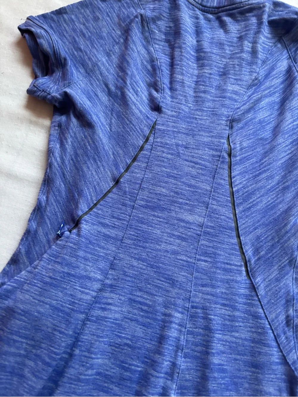 Lululemon Go Where-To Athletic Mini Dress Blue Heathered Short Sleeve Size 4